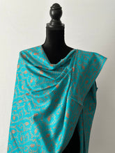 Load image into Gallery viewer, Sozni Embroidered Jali Pashmina Stole (100% Fine Wool) - embroidered Kashmiri Shawl, all over embroidery