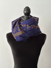 Load image into Gallery viewer, Jali Embroidered Pashmina (100% Fine Wool) - Sozni Extra Large and embroidered Kashmiri Shawl, all over embroidery, blue shawl