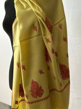 Load image into Gallery viewer, Kashmiri Sozni Embroidered 100% Pure Wool Pashmina Shawl and Wrap