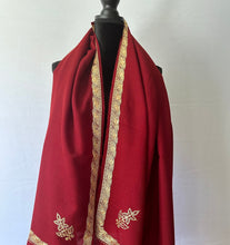 Load image into Gallery viewer, Authentic Kashmiri Tilla - Embroidered 100% Pure Wool Pashmina Shawl and Wrap