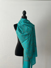 Load image into Gallery viewer, Sozni Embroidered Jali Pashmina Stole (100% Fine Wool) - embroidered Kashmiri Shawl, all over embroidery