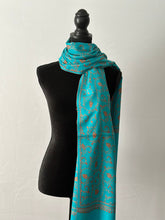Load image into Gallery viewer, Sozni Embroidered Jali Pashmina Stole (100% Fine Wool) - embroidered Kashmiri Shawl, all over embroidery