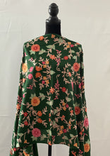 Load image into Gallery viewer, Green Kashmiri Aari Pashmina Shawl, Stole, Scarf 100% Wool - Shafis by Gazala