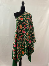 Load image into Gallery viewer, Green Kashmiri Aari Pashmina Shawl, Stole, Scarf 100% Wool - Shafis by Gazala