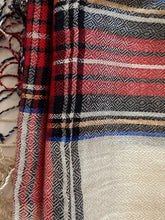 Load image into Gallery viewer, Plaid White/Red - 100% Wool Pashmina Wrap, Scarf, Stole, Shawl for Women