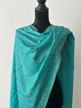 Load image into Gallery viewer, Sozni Embroidered Jali Pashmina Stole (100% Fine Wool) - embroidered Kashmiri Shawl, all over embroidery