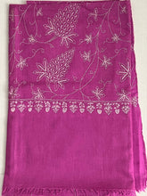 Load image into Gallery viewer, Jali Embroidered Pure Pashmina (100% Cashmere) - Extra Large Hand Woven and embroidered Kashmiri Shawl, all over embroidery, pink shawl