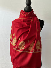 Load image into Gallery viewer, Kashmiri Sozni Embroidered 100% Pure Wool Pashmina Shawl and Wrap
