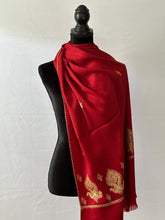 Load image into Gallery viewer, Kashmiri Sozni Embroidered 100% Pure Wool Pashmina Shawl and Wrap

