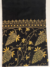 Load image into Gallery viewer, Jali Embroidered Pure Pashmina (100% Cashmere) - Extra Large Hand Woven and embroidered Kashmiri Shawl, all over embroidery, black shawl
