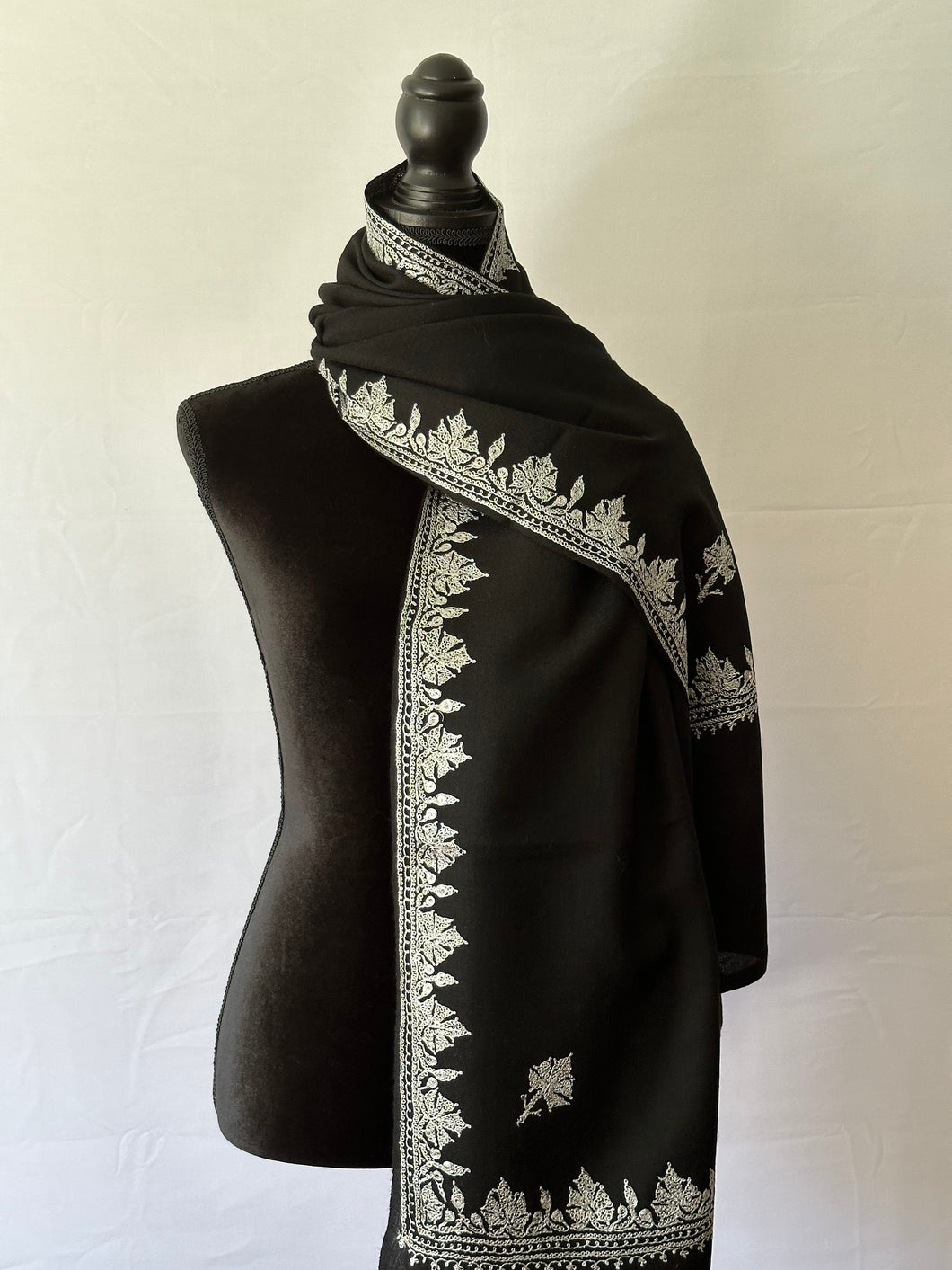 Authentic Kashmiri Tilla - Embroidered 100% Pure Wool Pashmina Shawl and Wrap